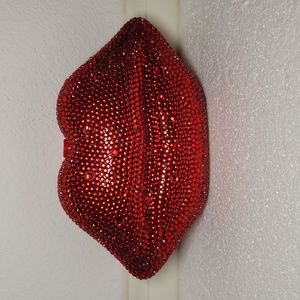 Red Lip-Shaped Clutch